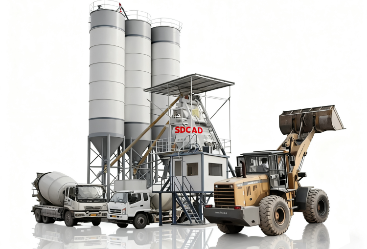 SDCAD HZS-120 concrete plants