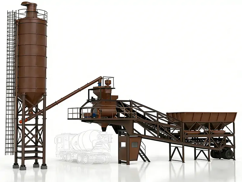 Mobile concrete batching plant